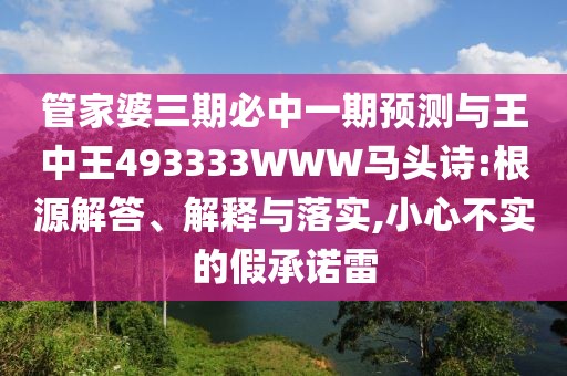 管家婆三期必中一期預(yù)測(cè)與王中王493333WWW馬頭詩(shī):根源解答、解釋與落實(shí),小心不實(shí)的假承諾雷
