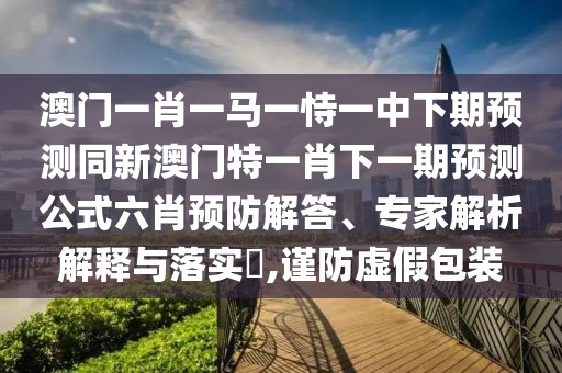 澳門一肖一馬一恃一中下期預測同新澳門特一肖下一期預測公式六肖預防解答、專家解析解釋與落實?,謹防虛假包裝