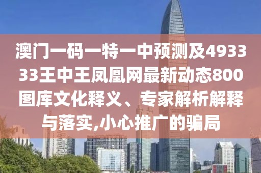 澳門(mén)一碼一特一中預(yù)測(cè)及493333王中王鳳凰網(wǎng)最新動(dòng)態(tài)800圖庫(kù)文化釋義、專家解析解釋與落實(shí),小心推廣的騙局