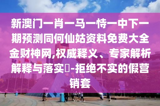 新澳門一肖一馬一恃一中下一期預測同何仙姑資料免費大全金財神網(wǎng),權威釋義、專家解析解釋與落實?-拒絕不實的假營銷套