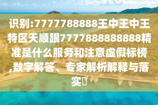 識別:7777788888王中王中王特區(qū)天順跟7777888888888精準(zhǔn)是什么服務(wù)和注意虛假標(biāo)榜,數(shù)字解答、專家解析解釋與落實(shí)?