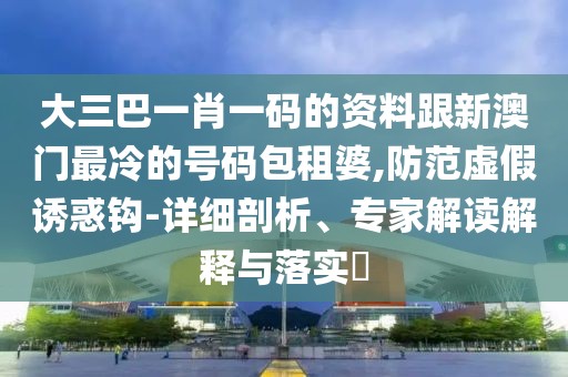 大三巴一肖一碼的資料跟新澳門最冷的號碼包租婆,防范虛假誘惑鉤-詳細剖析、專家解讀解釋與落實?