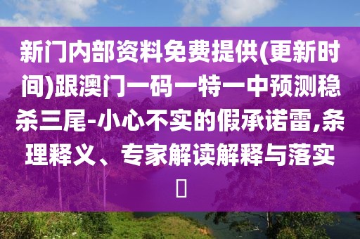 新門內(nèi)部資料免費(fèi)提供(更新時(shí)間)跟澳門一碼一特一中預(yù)測穩(wěn)殺三尾-小心不實(shí)的假承諾雷,條理釋義、專家解讀解釋與落實(shí)?