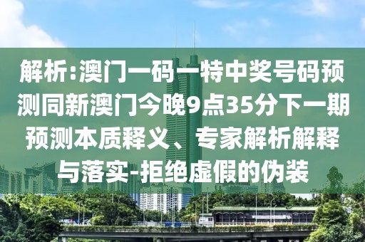 解析:澳門(mén)一碼一特中獎(jiǎng)號(hào)碼預(yù)測(cè)同新澳門(mén)今晚9點(diǎn)35分下一期預(yù)測(cè)本質(zhì)釋義、專(zhuān)家解析解釋與落實(shí)-拒絕虛假的偽裝