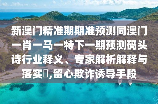新澳門精準(zhǔn)期期準(zhǔn)預(yù)測同澳門一肖一馬一特下一期預(yù)測碼頭詩行業(yè)釋義、專家解析解釋與落實(shí)?,留心欺詐誘導(dǎo)手段